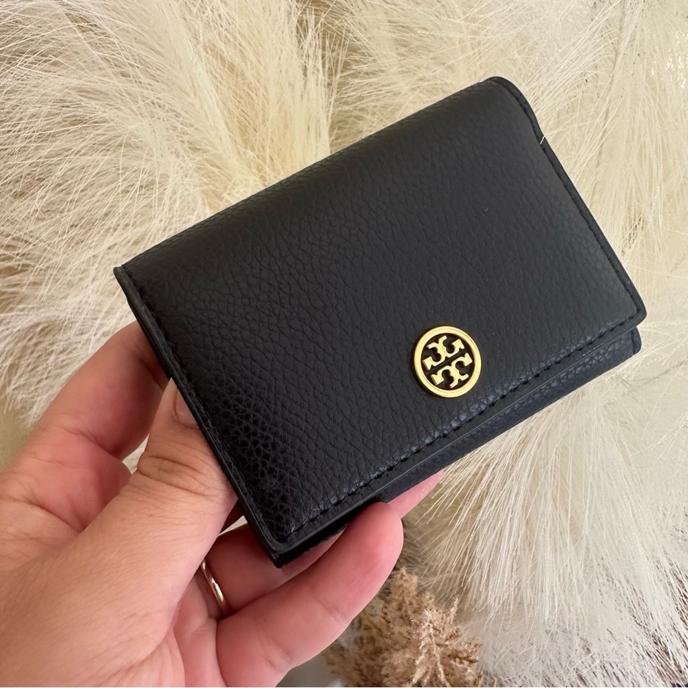 Tory Burch Robinson Leather Business Card Case